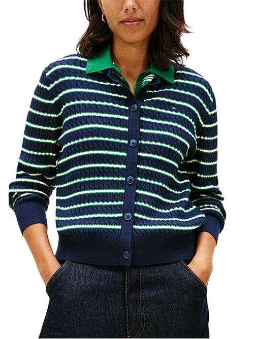 Cardigan in cotone a trecce Tommy Hilfiger | WW0WW433290CK
